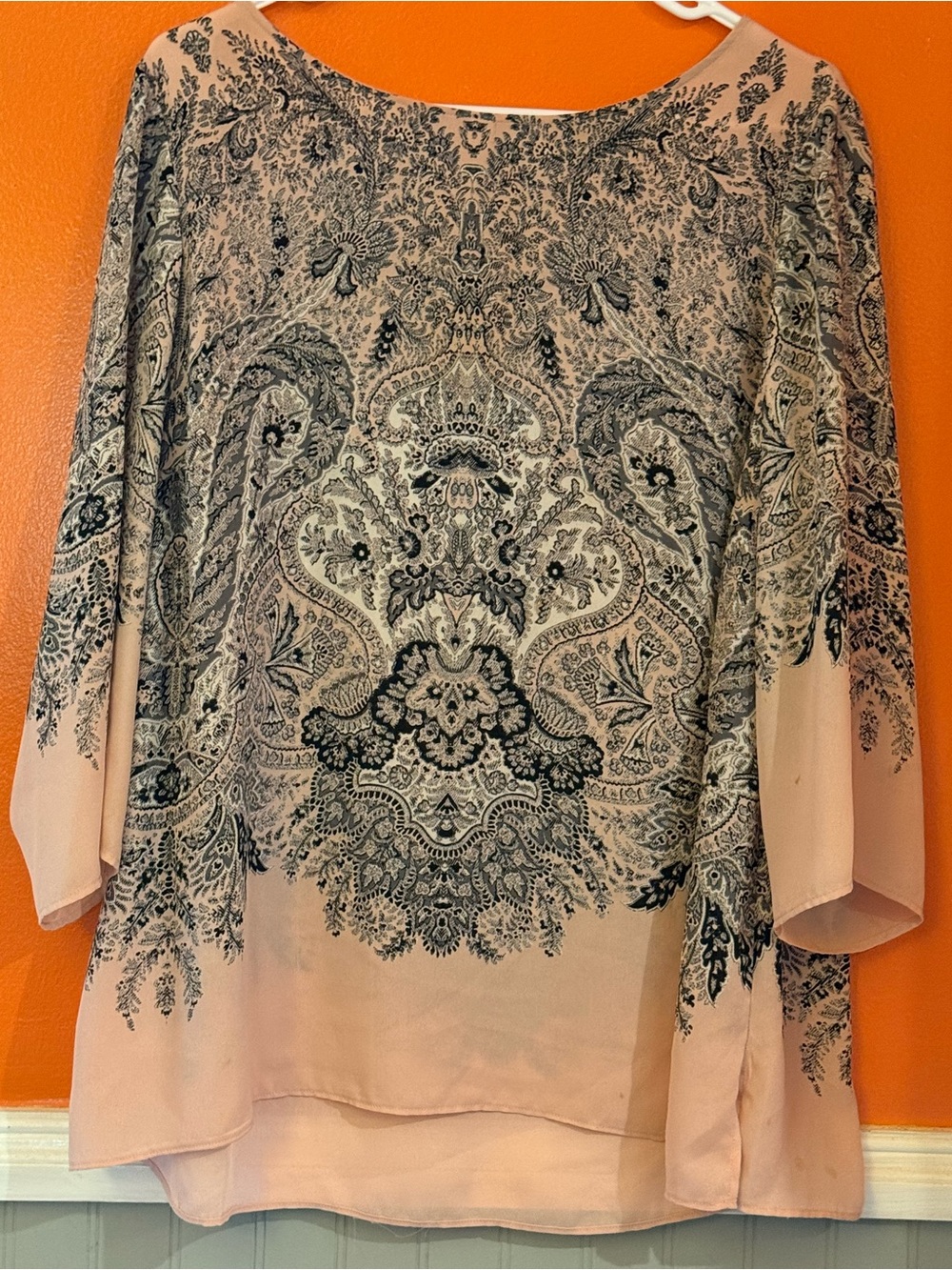 Rose & Olive Pink Paisley-Print Tunic Top
